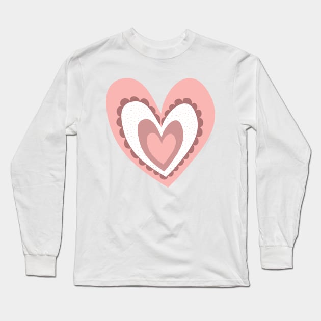 Cool Pink Heart Long Sleeve T-Shirt by tramasdesign